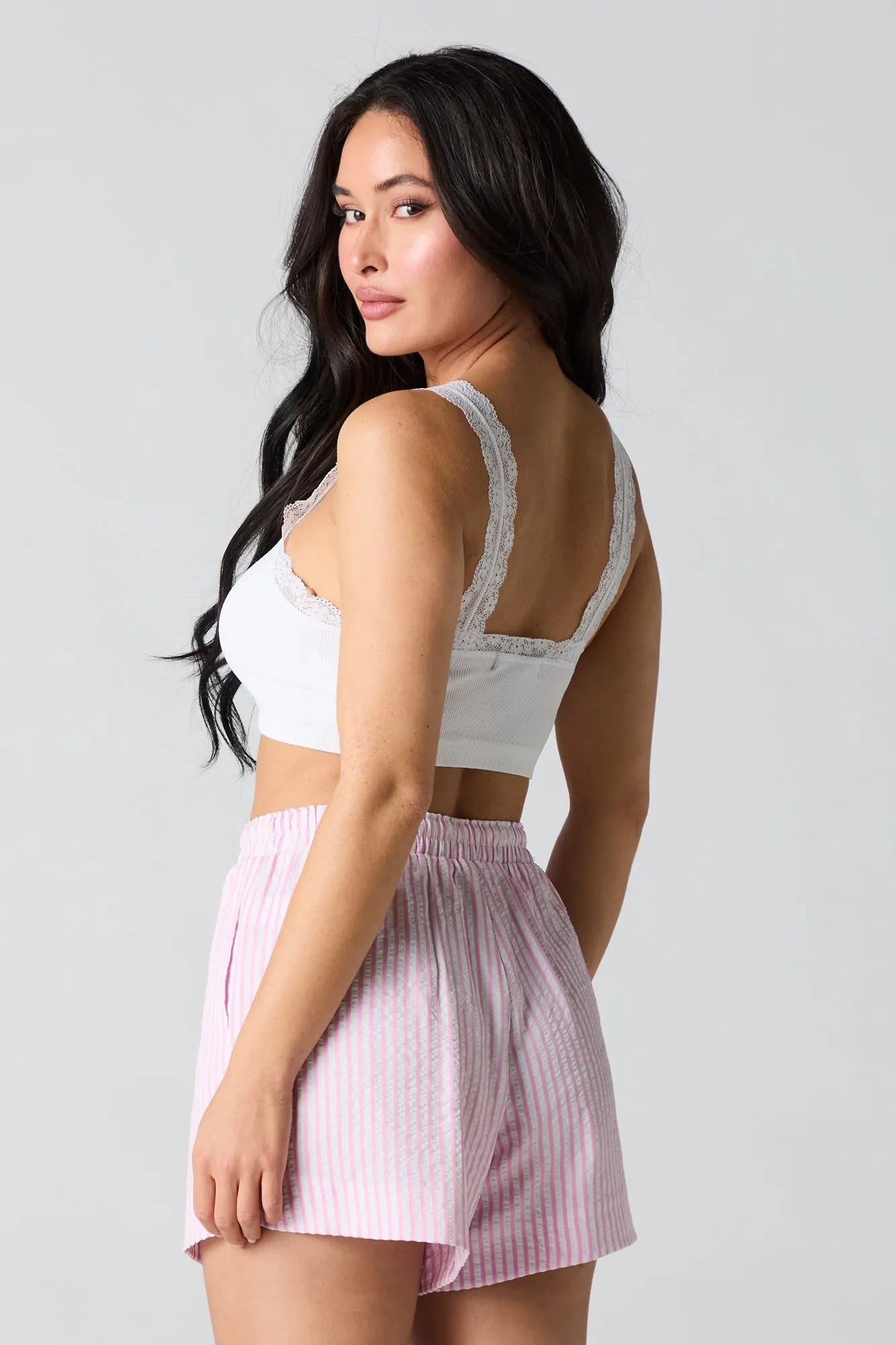 Striped Drawstring Short