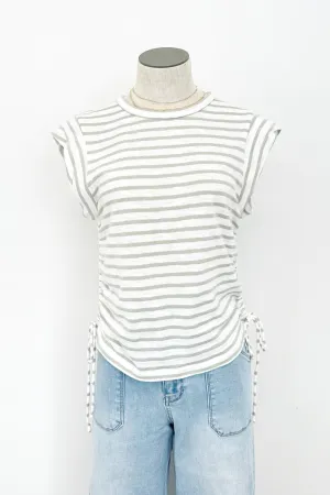 Striped Drawstring Top