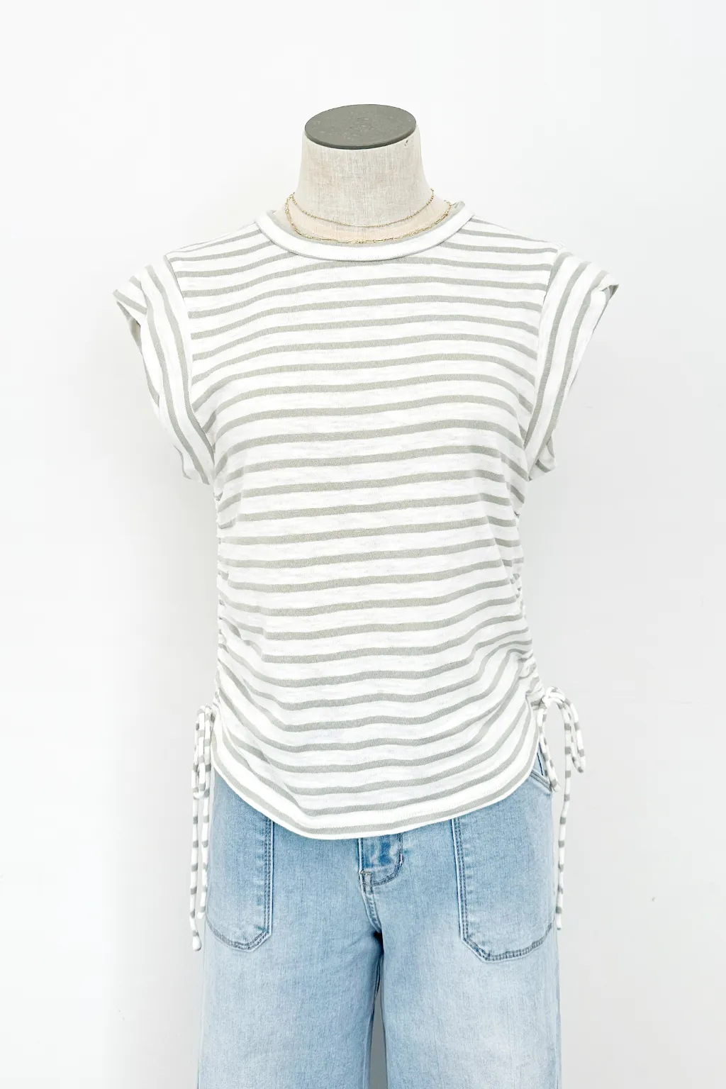 Striped Drawstring Top