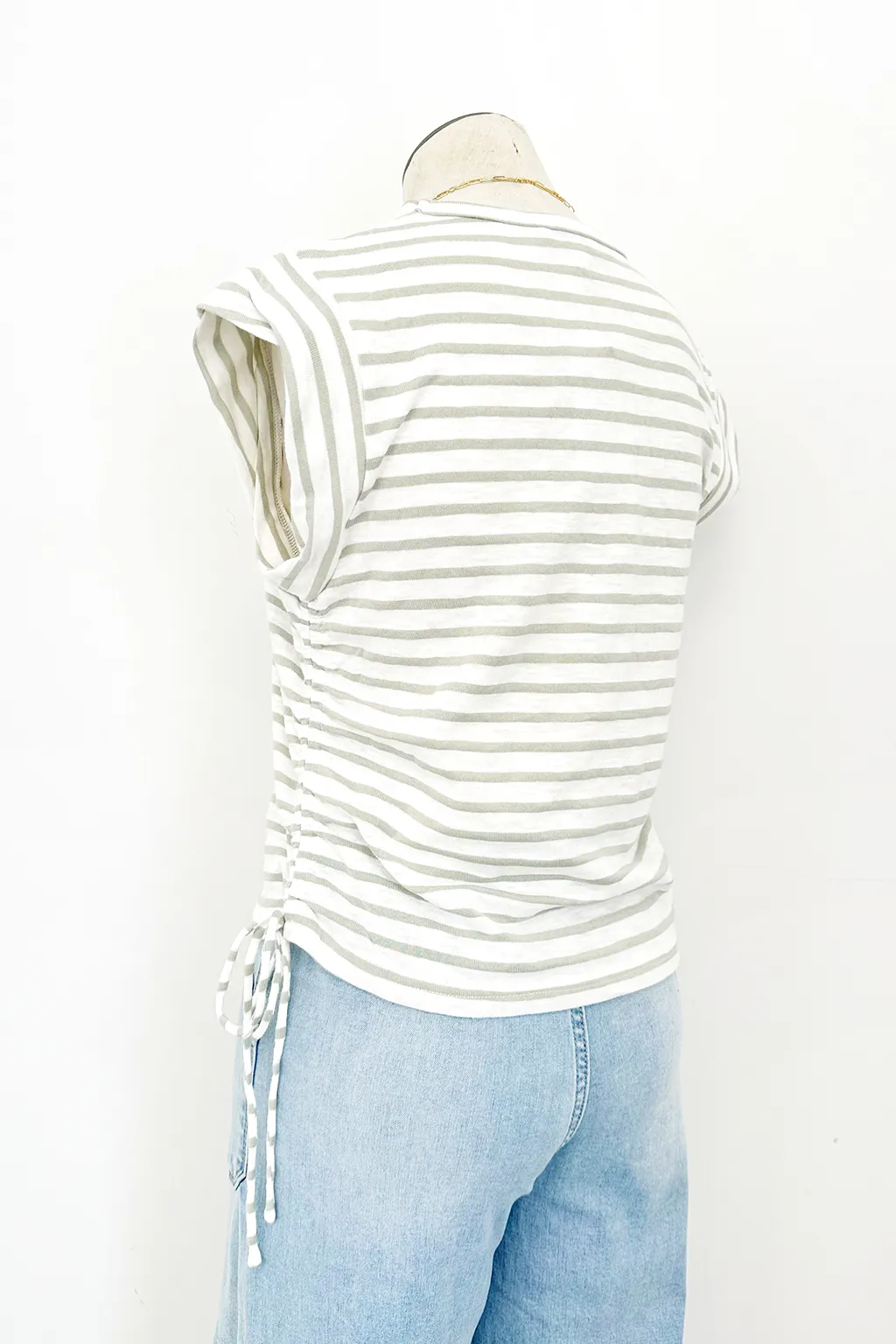 Striped Drawstring Top