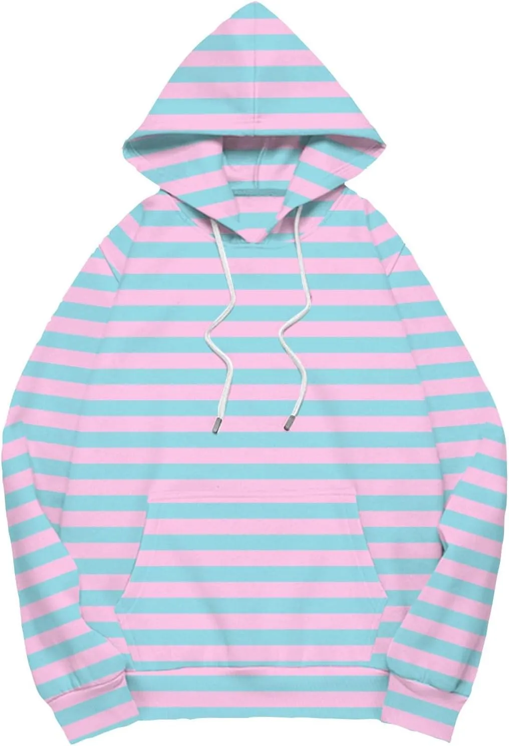 Striped Sweatshirts Women Long Sleeve Drawstring Athletic Hoodies Pullover Sweater Tops Preppy Clothes Fall Outfits
