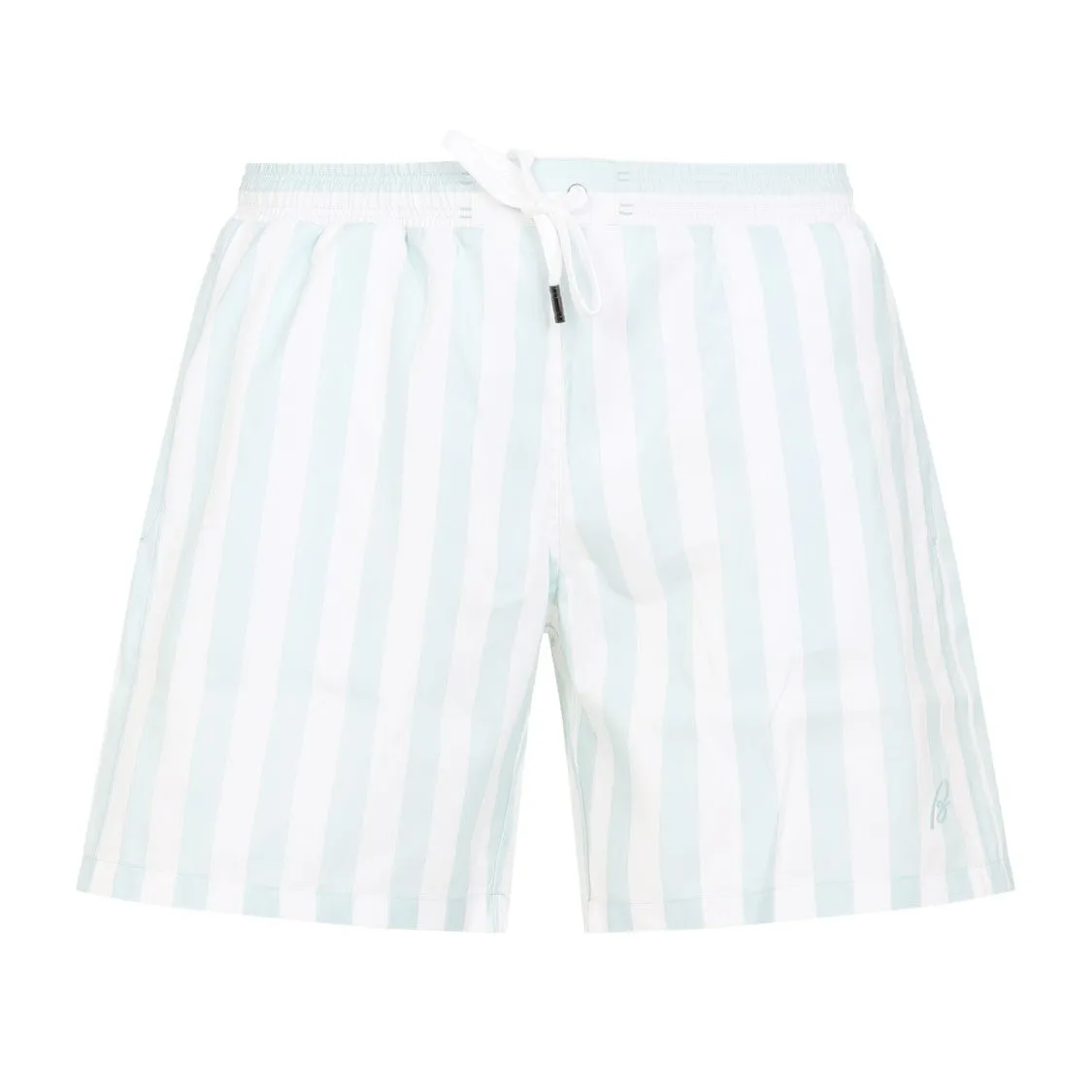 Striped Swim Shorts With Relaxed Fit And Adjustable Waistband