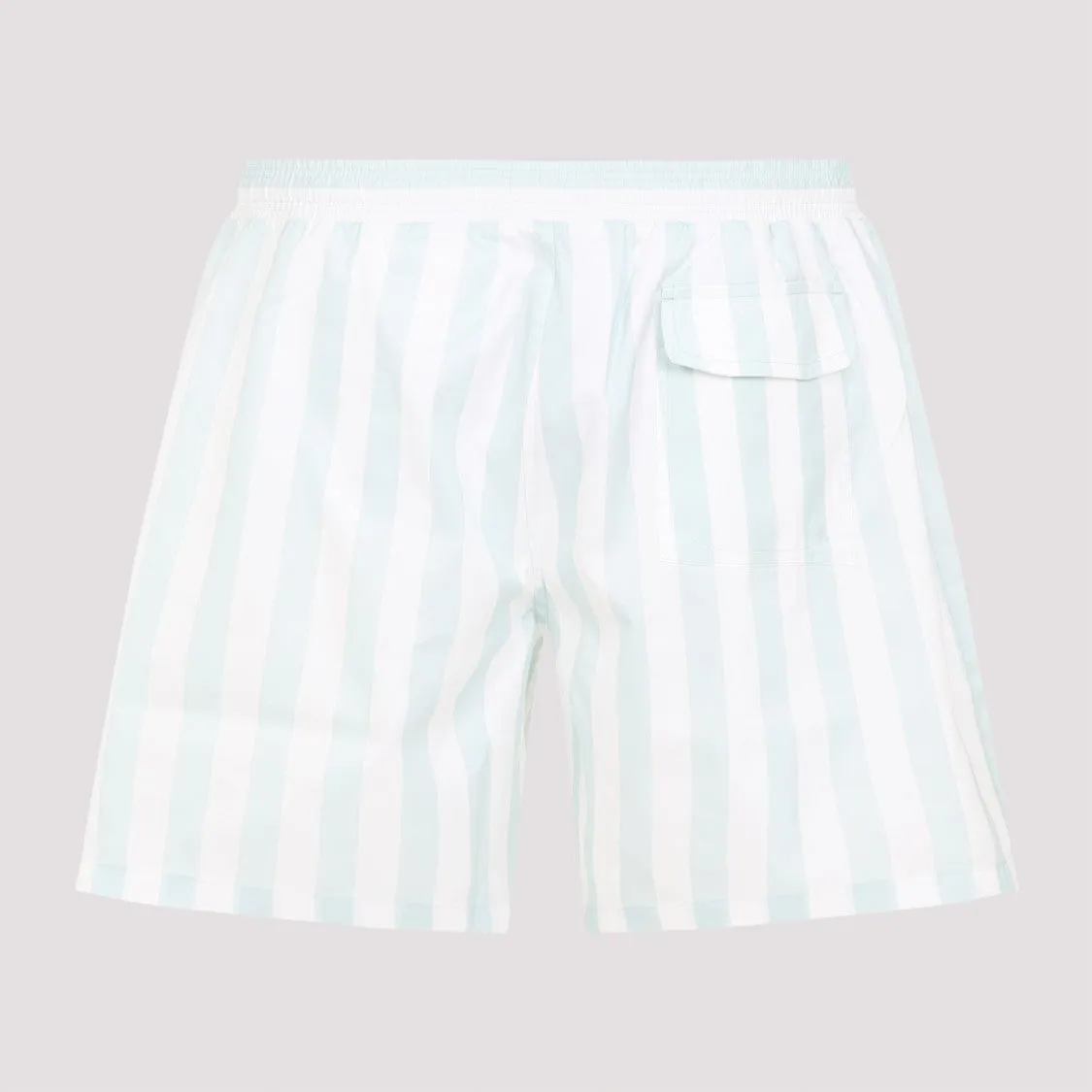 Striped Swim Shorts With Relaxed Fit And Adjustable Waistband