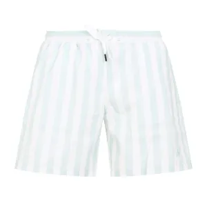 Striped Swim Shorts With Relaxed Fit And Adjustable Waistband