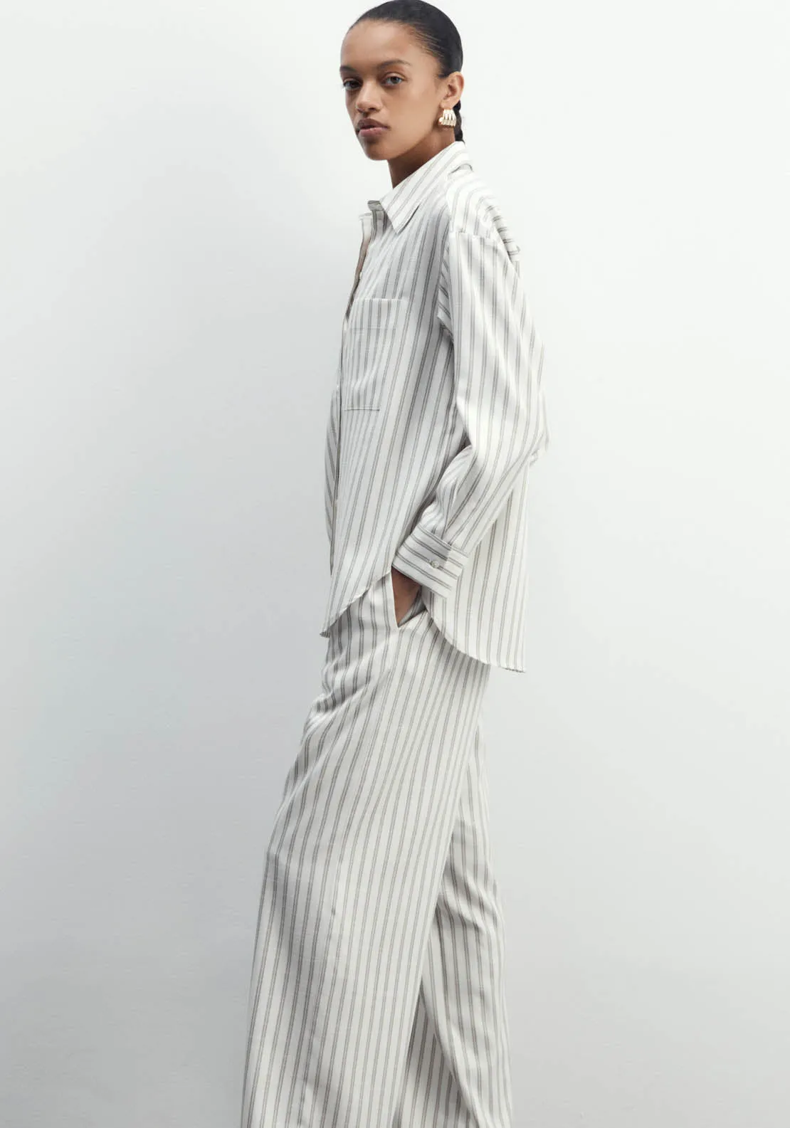 Striped Trousers - Camel