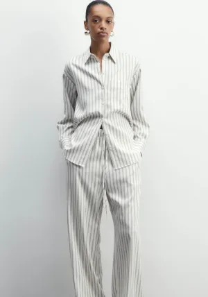 Striped Trousers - Camel