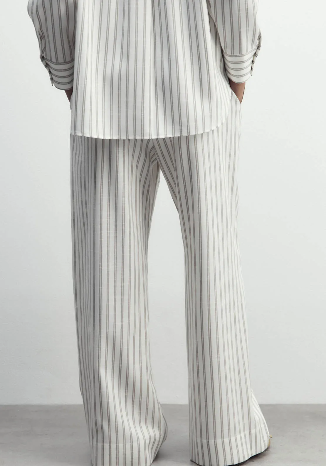 Striped Trousers - Camel