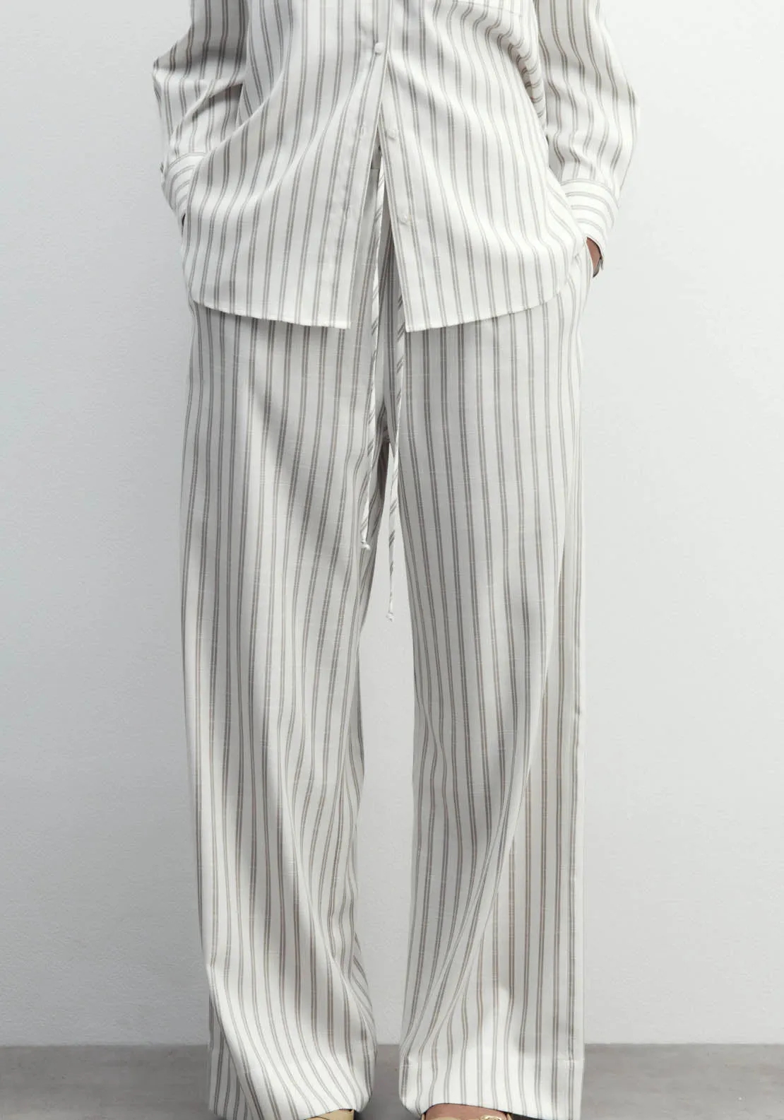 Striped Trousers - Camel