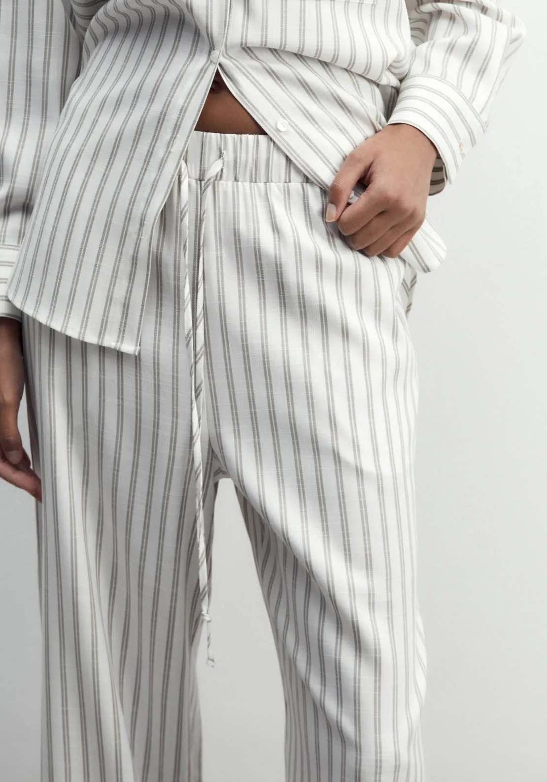Striped Trousers - Camel