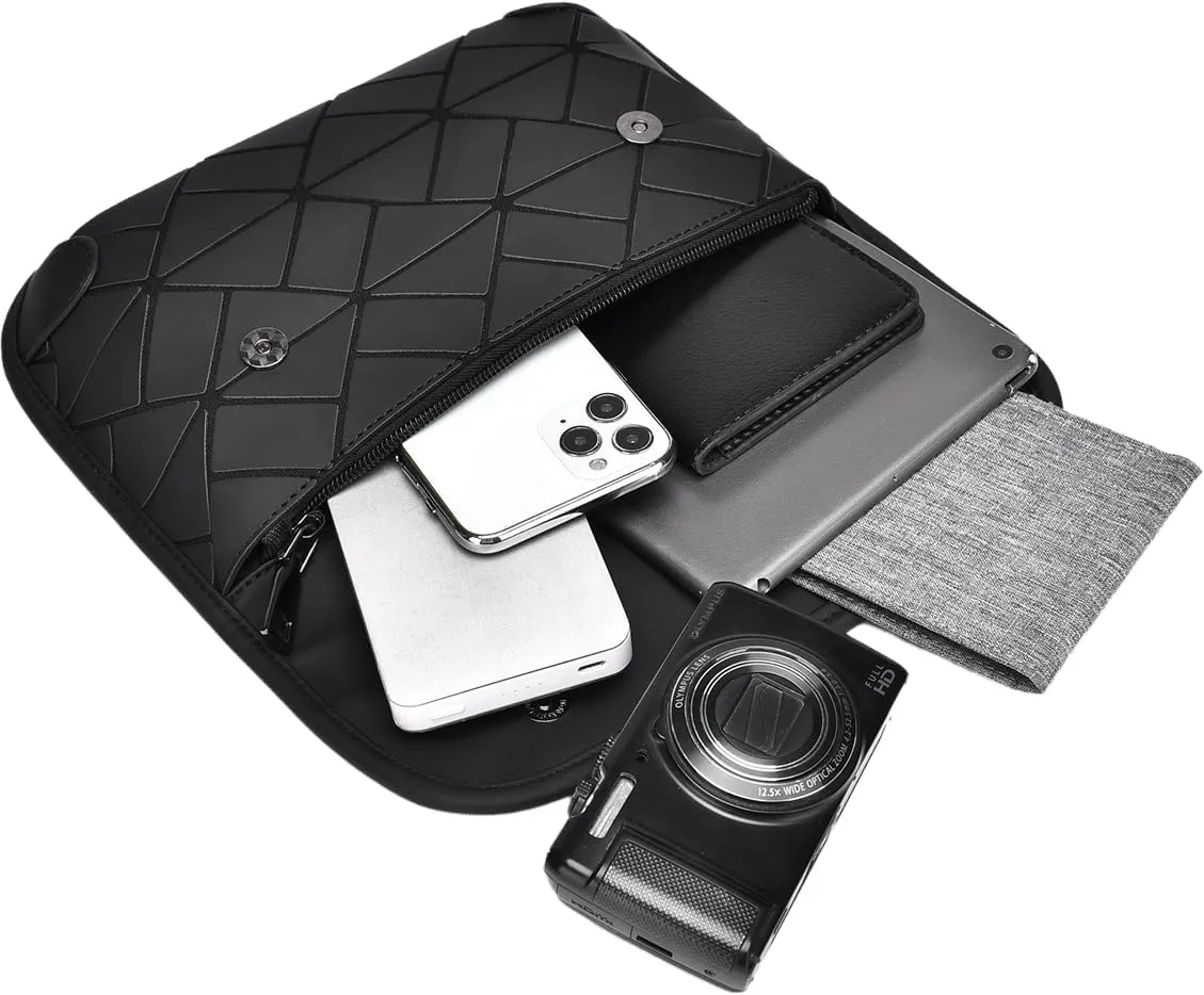 Stylish Messenger Bag men's chest bag men's crossbody bag men's quilted lattice design bag Faux Leather