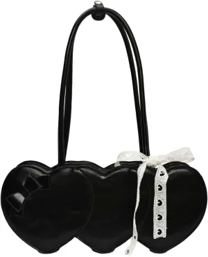 Stylish Shoulder Bag Purses for Women Heart-shaped Hobo Bags Ladies Clutch with Bowknot Ribbon Accessory