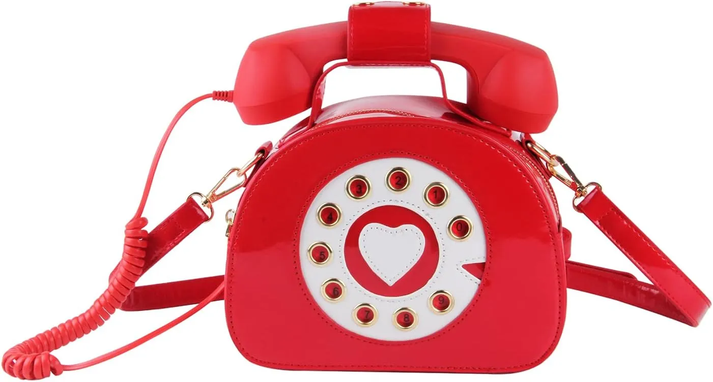 SUKUTU Telephone Shaped Purse Shoulder Crossbody Tote Bags Women Retro Phone Top-Handle Handbags for Girls