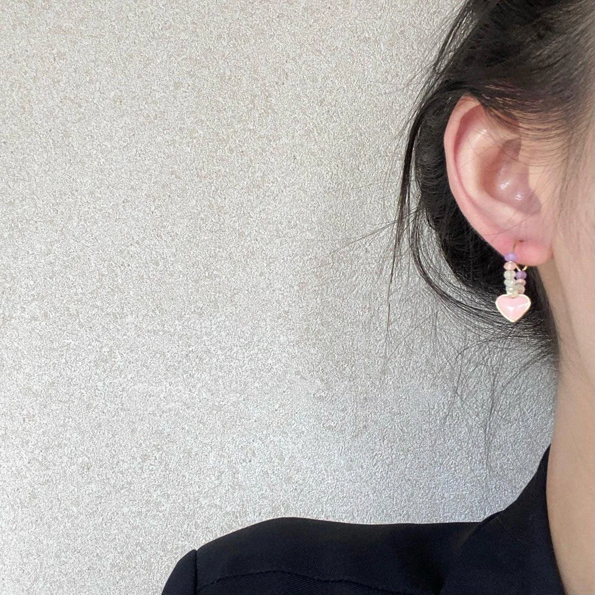 Summer Colourful Beaded Heart Earrings Sweet Fashion Jewellery for Women Girls