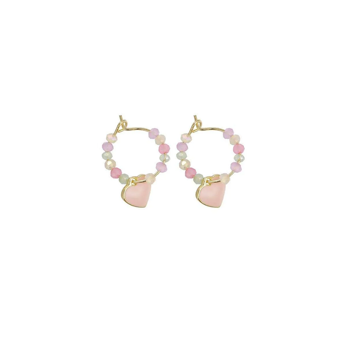 Summer Colourful Beaded Heart Earrings Sweet Fashion Jewellery for Women Girls
