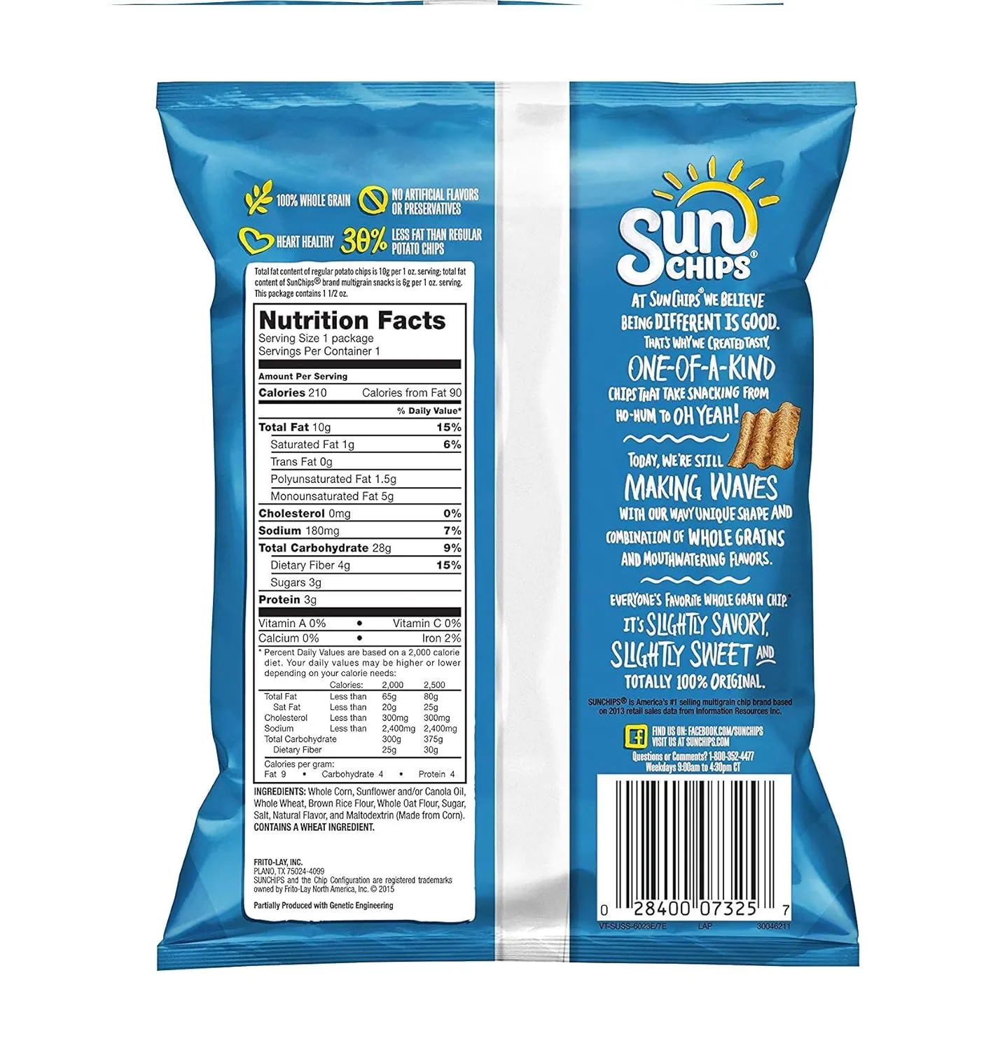 SunChips Multigrain Snacks, Original, 1.5 Ounce (Pack of 64)