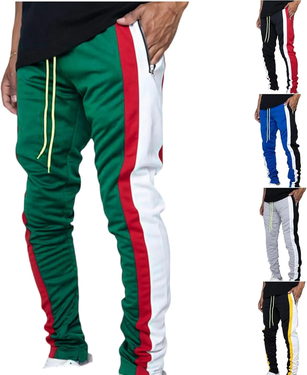 Sweatpants for Men Performance Relaxed Fit Casual Fashion Athletic Sport Drawstring Pants Trendy 2024 Joggers