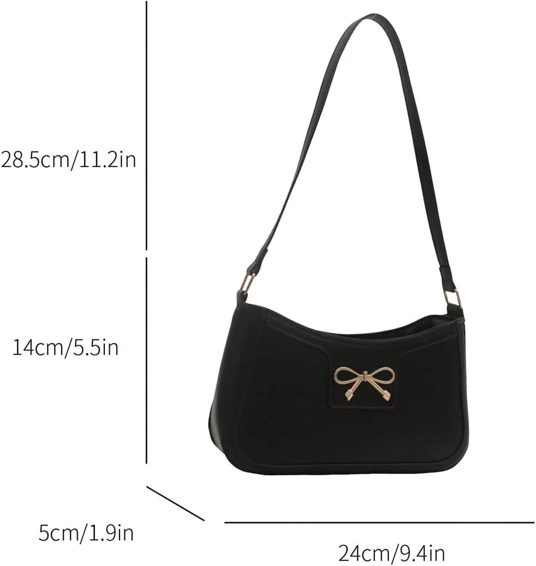 SweatyRocks Women's Bow Top Handle Clutch Purses PU Leather Underarm Shoulder Bags