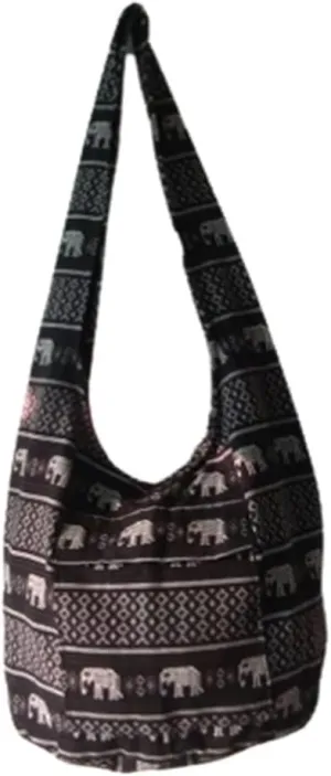 Taweengam Hippie Bag Boho Purse Ethnic Style for Ladys Women Men Crossbody Shoulder Handbag Thai Elephant Pattern