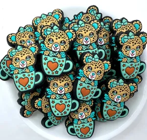 Teacup Tiger Silicone Focal Beads Wholesale, Animal Shaped Beads