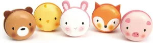Tender Leaf Toys - Animal Macarons - 5 Wooden Animal Themed Macarons for Tea Party, Small Toys for Goodie Bags - Creative and Imaginative Fun Play Food for Kids - Age 24M 