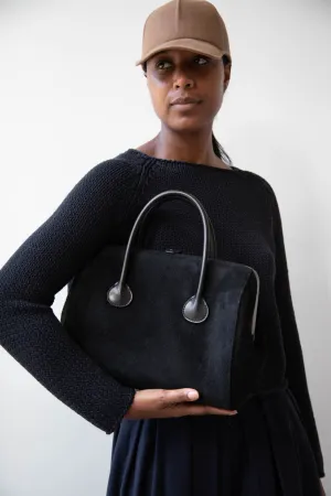 The Backward Vendor | Tanker Carrier Bag in Black Suede