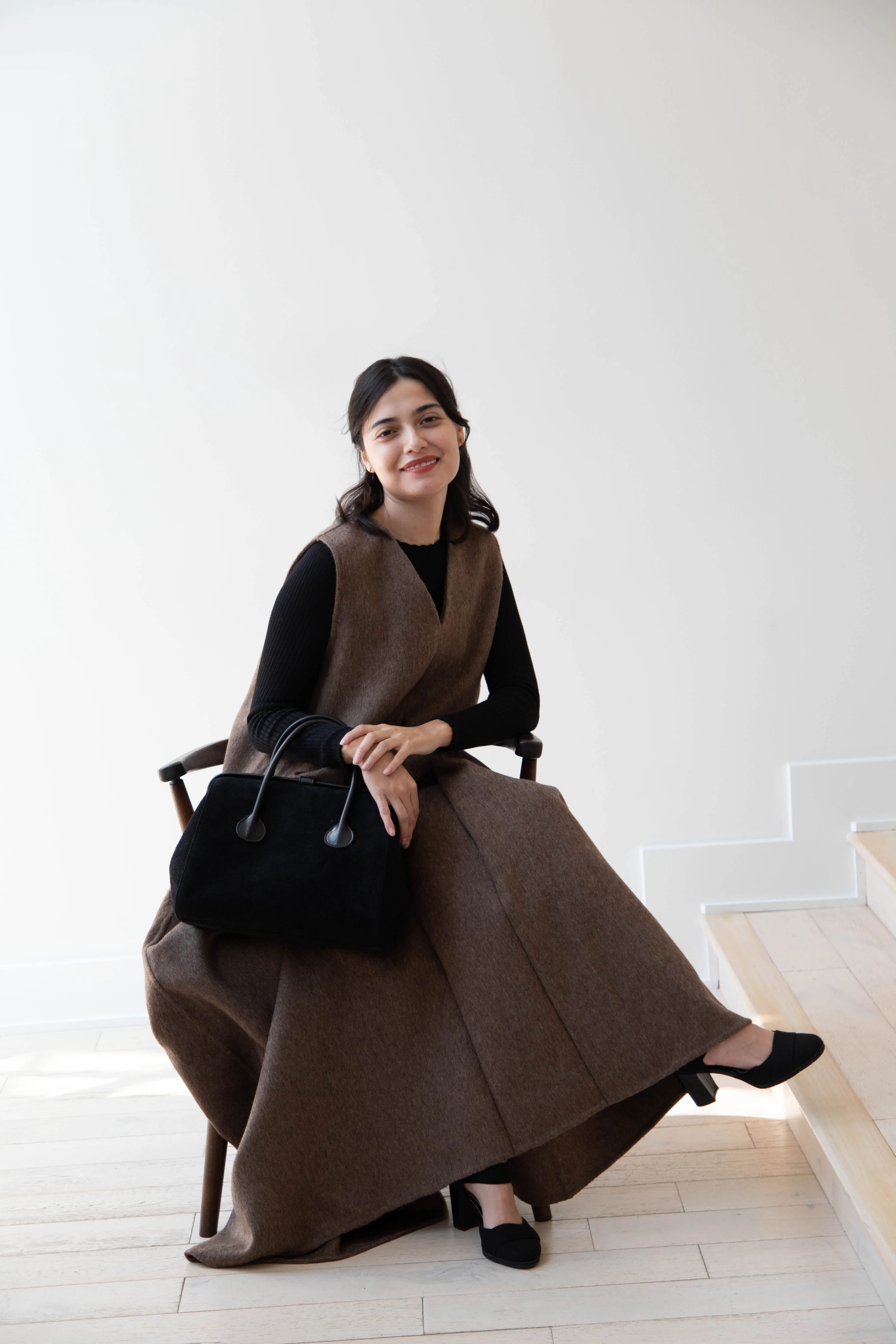 The Backward Vendor | Tanker Carrier Bag in Black Suede