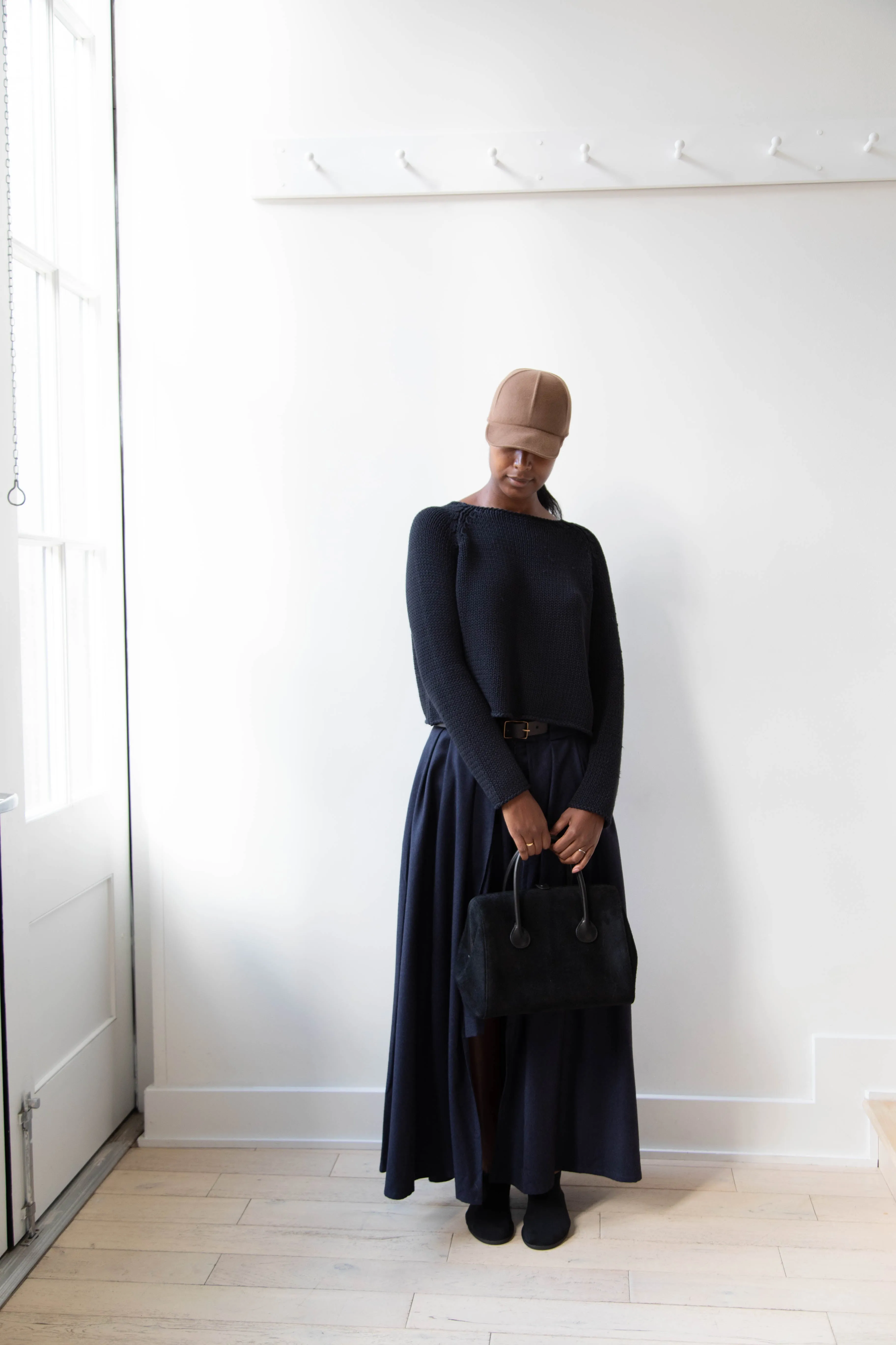 The Backward Vendor | Tanker Carrier Bag in Black Suede
