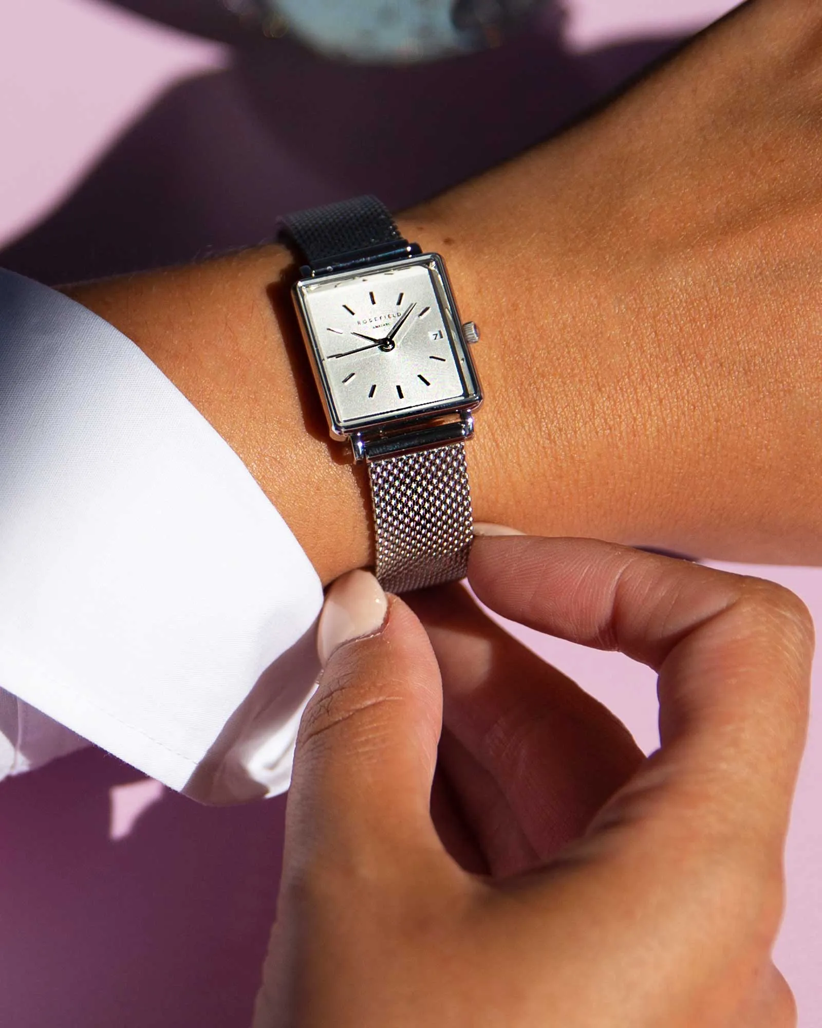 The Boxy XS Silver Mesh