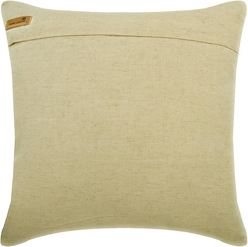 The HomeCentric Cushion Cover for Couch, Gold & Cream 14"x14" (35x35 cm) Throw Pillow Covers, Velvet Beaded Throw Pillows for Couch, Chevron Pattern Modern Easter - Gold Walk