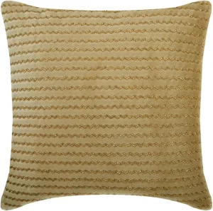 The HomeCentric Cushion Cover for Couch, Gold & Cream 14"x14" (35x35 cm) Throw Pillow Covers, Velvet Beaded Throw Pillows for Couch, Chevron Pattern Modern Easter - Gold Walk