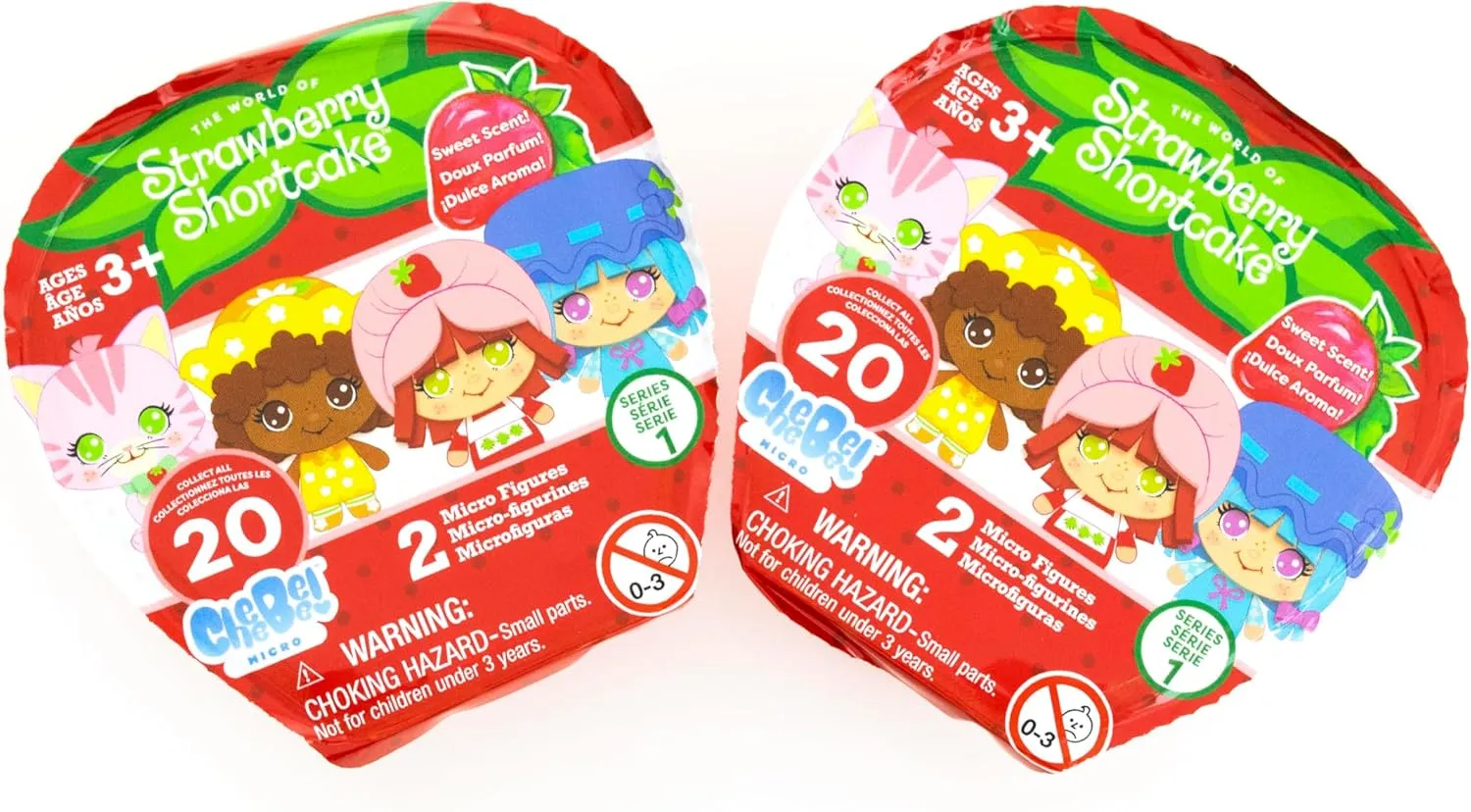The Loyal Subjects Strawberry Shortcake 2-Pack with 4 Collectible Micro 1.5-inch Cheebee Blind Bag Mystery Figures