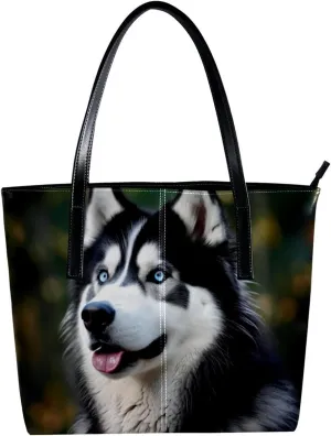 The Tote Bag For Women,Bags For Women,Reusable Shopping Bags,Alaskan Dog Funny Tongue Handbags