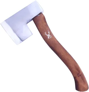 TheBoneEdge 16" Hunting Axe Wood Handle Steel Polish Blade with Sheath