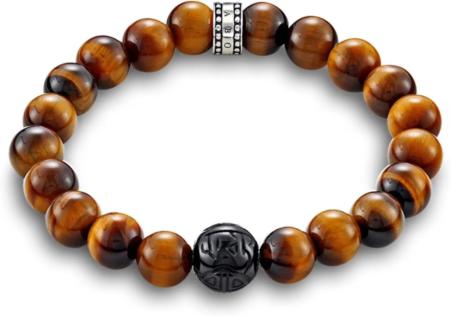 Thomas Sabo A1408-806-2-L19 Mens Tigers Eye Beaded Bracelet - 19 cm