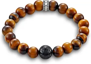 Thomas Sabo A1408-806-2-L19 Mens Tigers Eye Beaded Bracelet - 19 cm