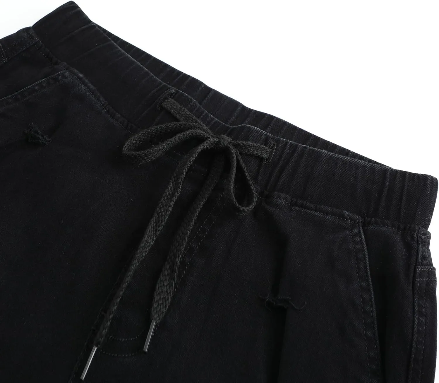 THUNDER STAR Womens Denim Ripped Bermuda Shorts Distressed Knee Length Stretch Short Jeans