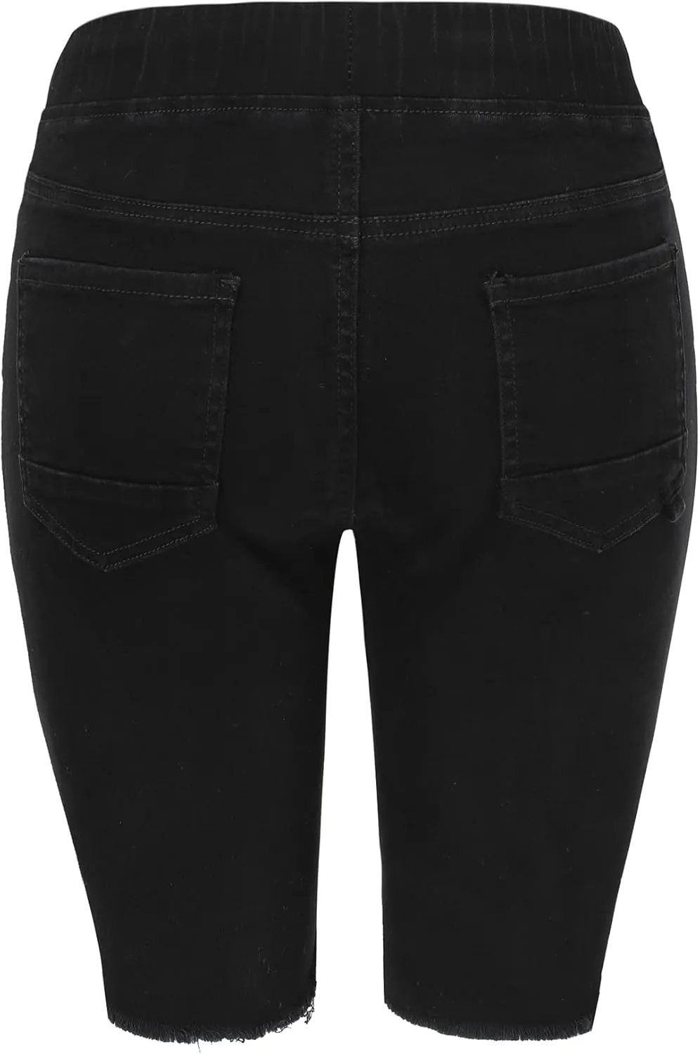 THUNDER STAR Womens Denim Ripped Bermuda Shorts Distressed Knee Length Stretch Short Jeans