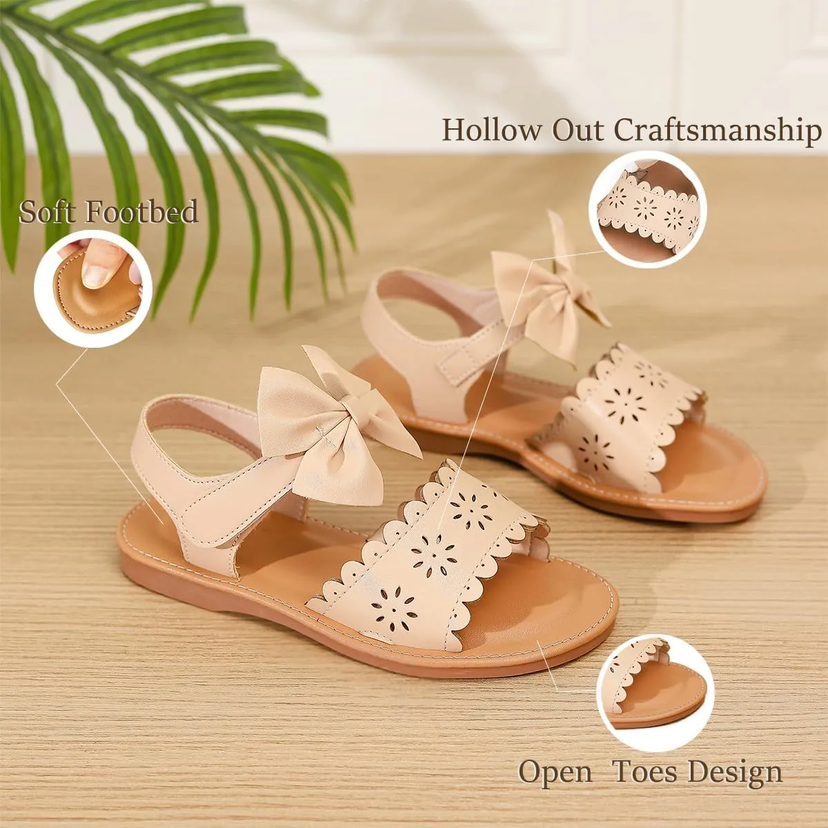 Toddler Girls Sandals Summer Flats Dress Shoes for Baby Little Kids Girl