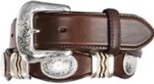 Tony Lama Men's Cutting Champ Western Belt Brown 42