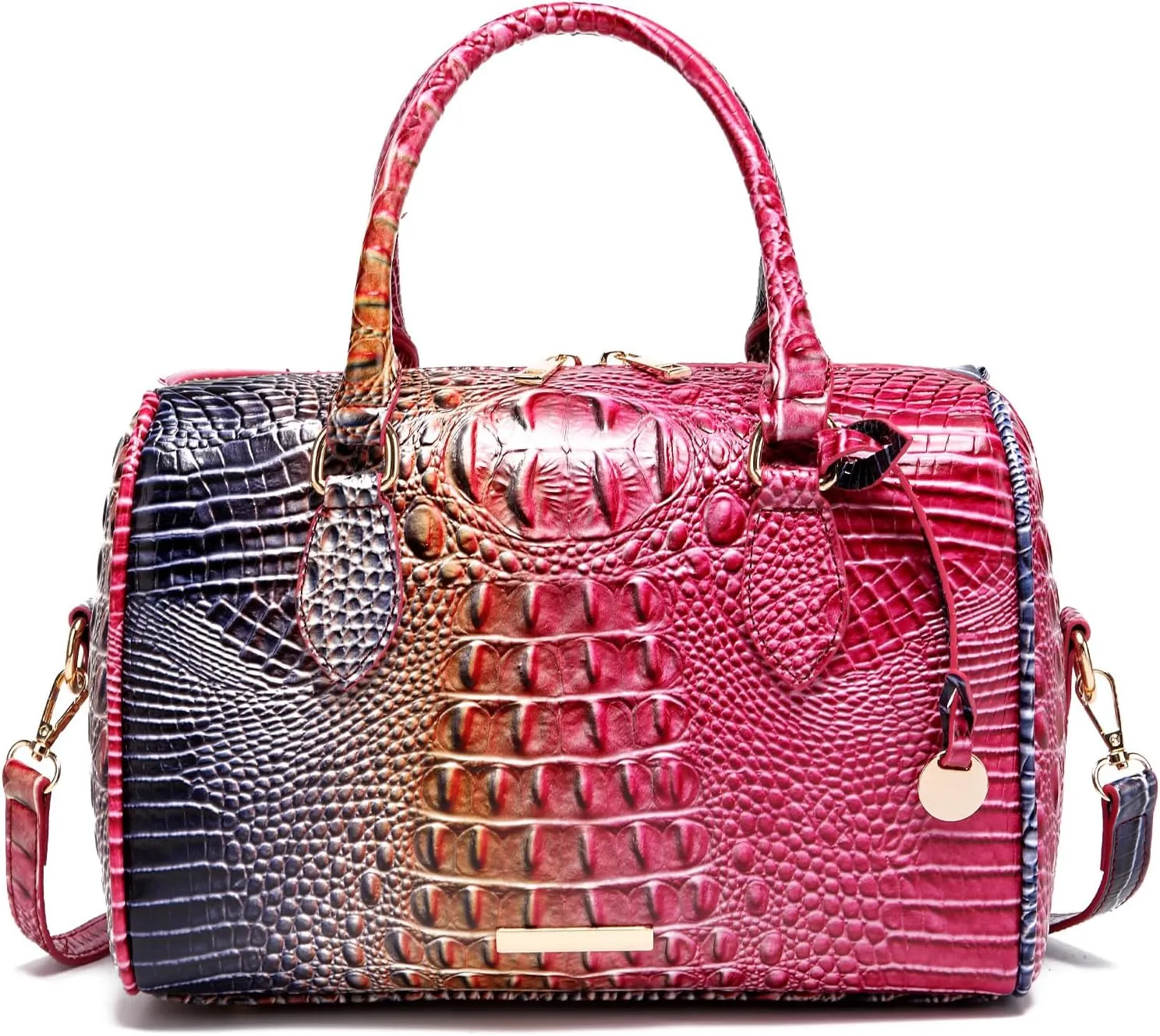 Top-Handle Crocodile Purses For Women Crossbody Leather Bags Trendy Large Capacity Tote with Shoulder Strap