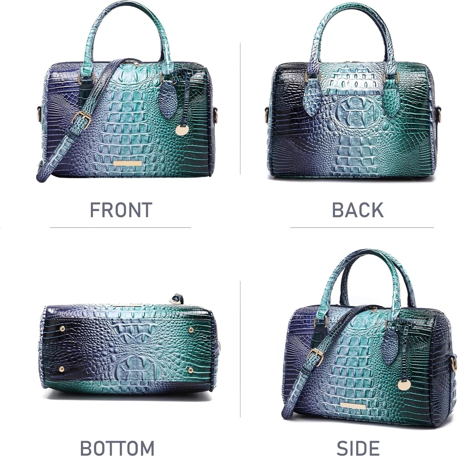 Top-Handle Crocodile Purses For Women Crossbody Leather Bags Trendy Large Capacity Tote with Shoulder Strap
