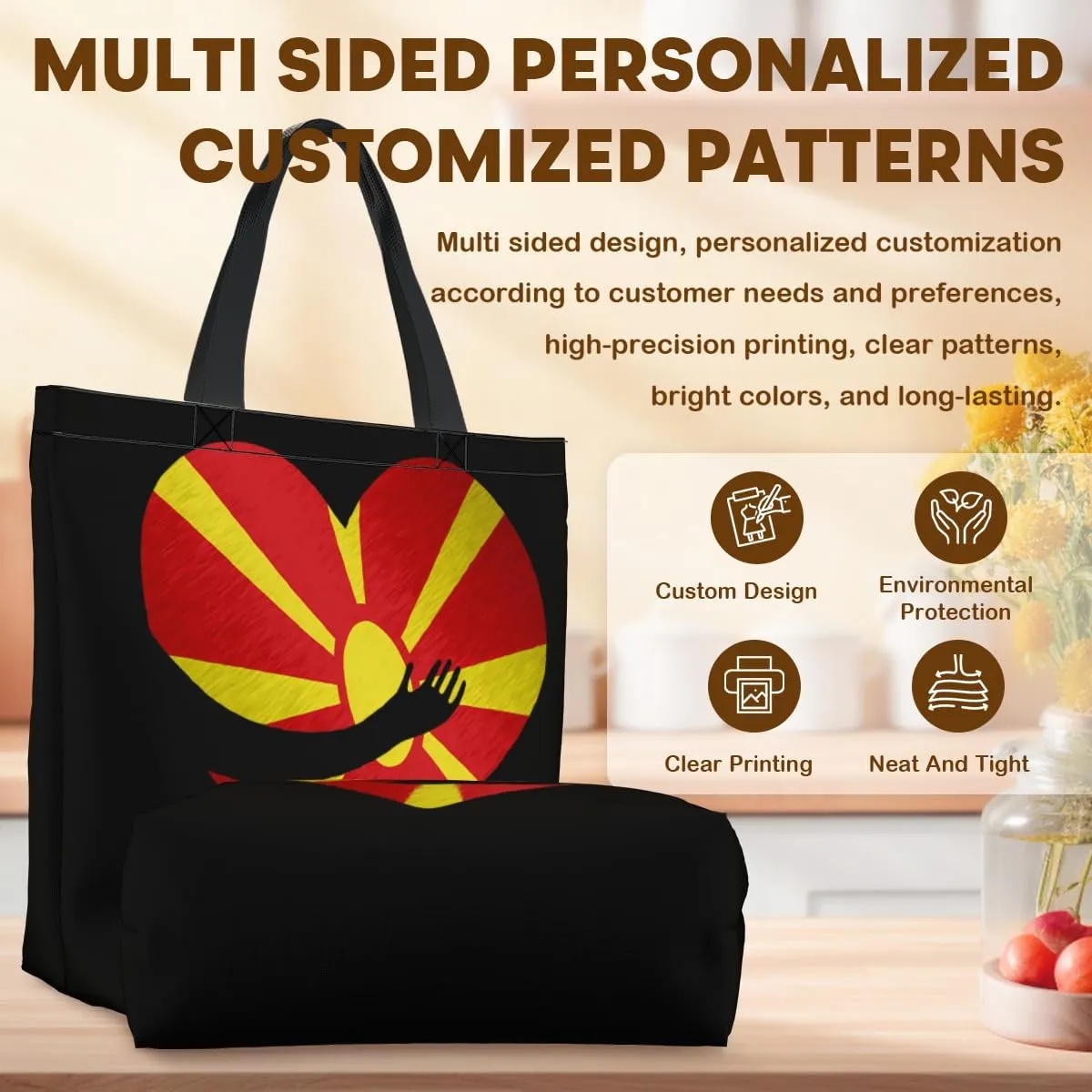 Tote Bag for Women Men Large Reusable Beach Shoulder Bags With Zipper for Gym Shopping Travel Gifts Yoga