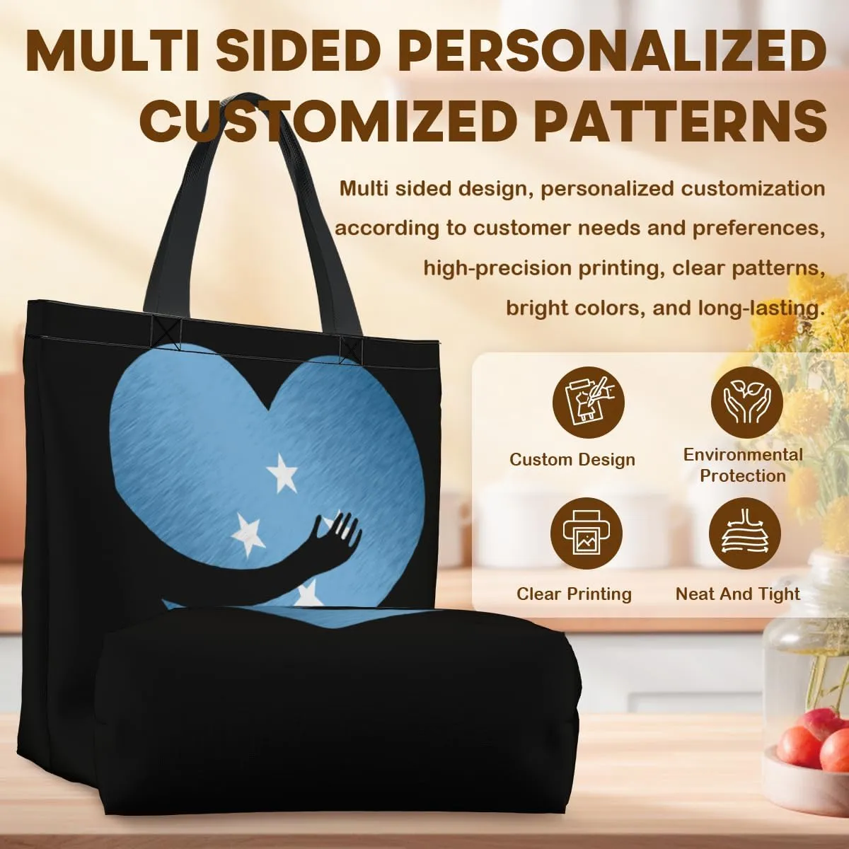 Tote Bag for Women Men Large Reusable Beach Shoulder Bags With Zipper for Gym Shopping Travel Gifts Yoga
