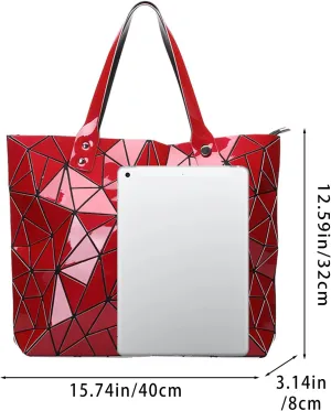 Tote Bag for Women, Women's Shoulder Handbags,Geometric Lattice Bag for Women Suitable for Christmas, Party,Travelling