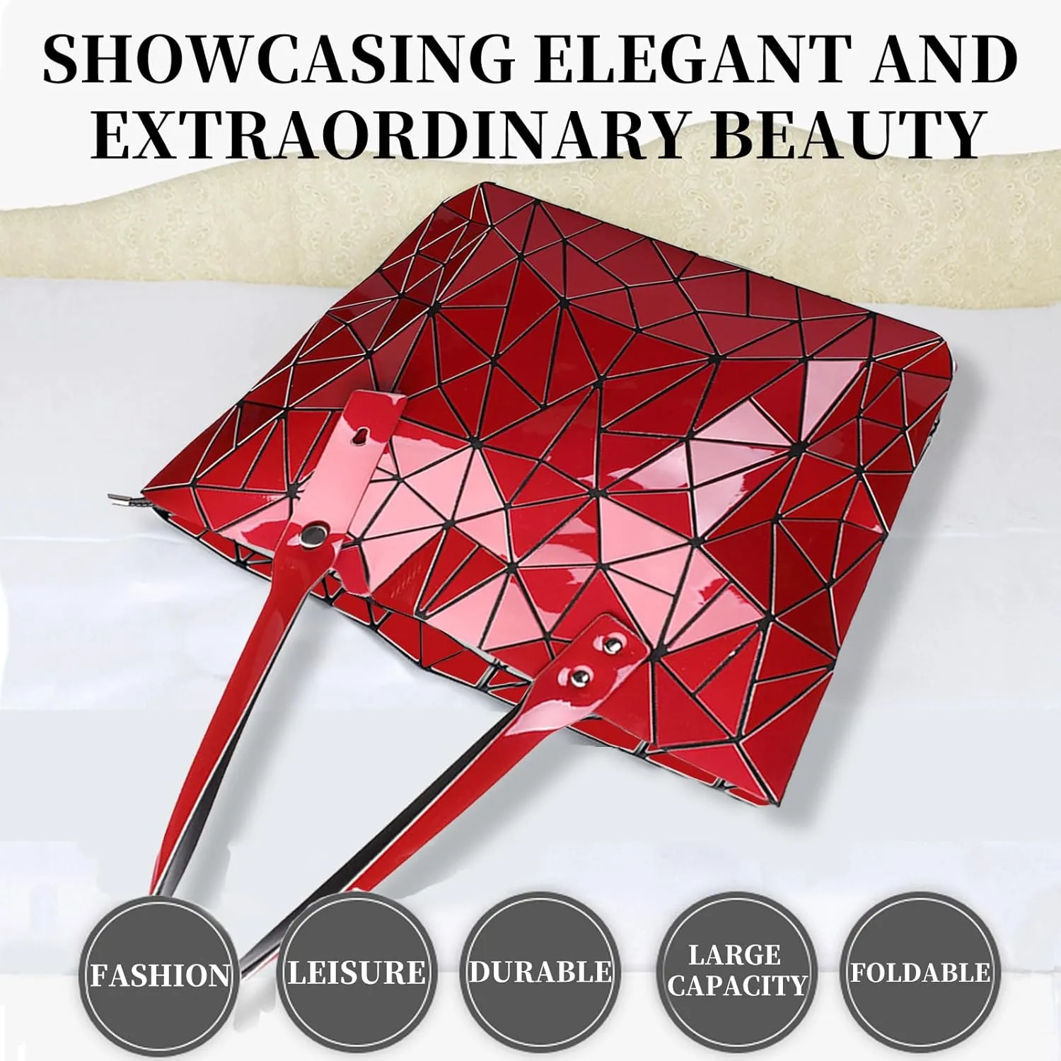 Tote Bag for Women, Women's Shoulder Handbags,Geometric Lattice Bag for Women Suitable for Christmas, Party,Travelling