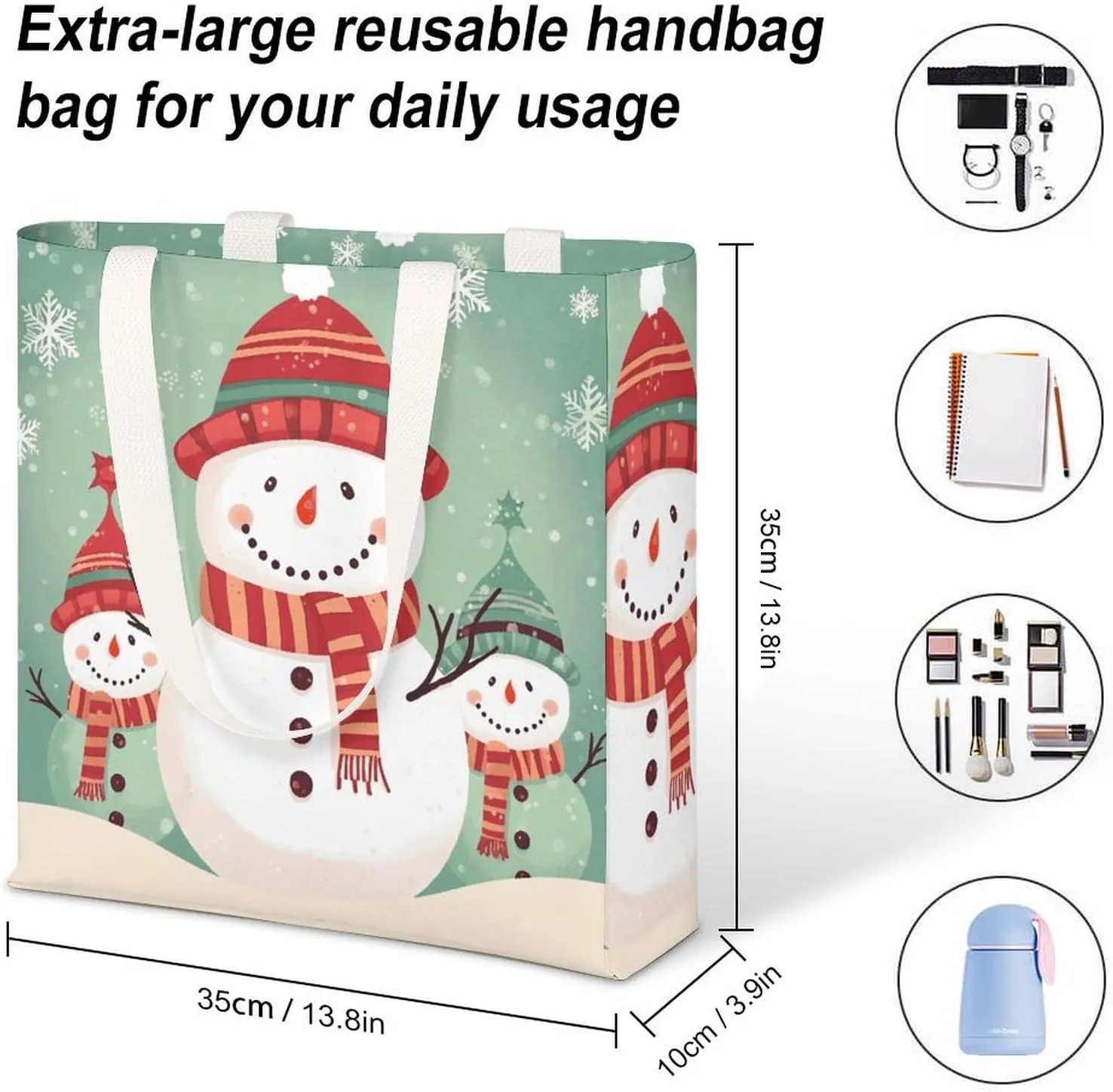Tote Bag Laptop Handbag Meat Slices Pattern Grocery Bag Canvas Shoulder Bag Crossbody Bag for Travel