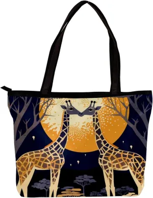 Tote Bags for Women,Womens Handbags,Small Tote Bag,African Giraffe Grassland