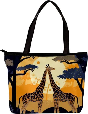 Tote Bags for Women,Womens Handbags,Small Tote Bag,African Giraffe Grassland