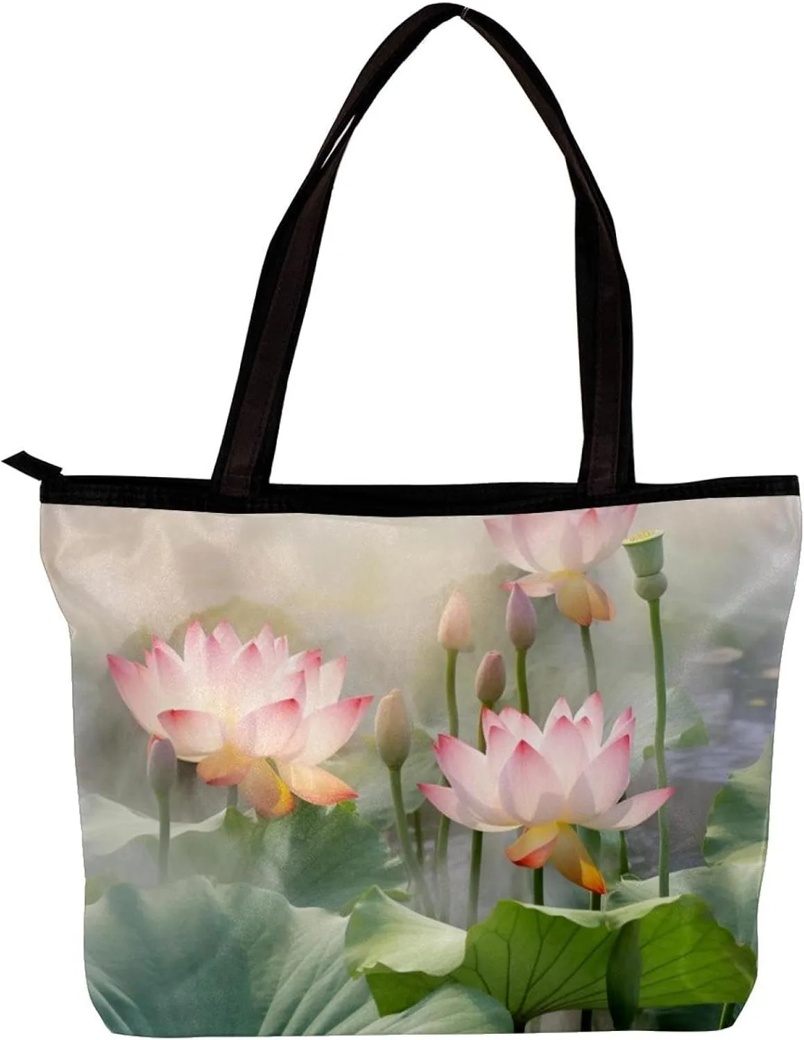 Tote Bags for Women,Womens Handbags,Small Tote Bag,Amazing Lotus Pond