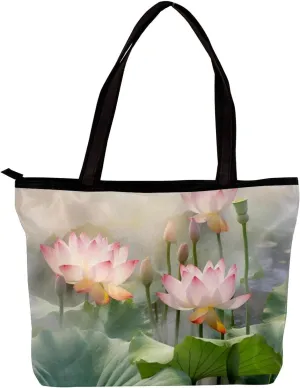 Tote Bags for Women,Womens Handbags,Small Tote Bag,Amazing Lotus Pond